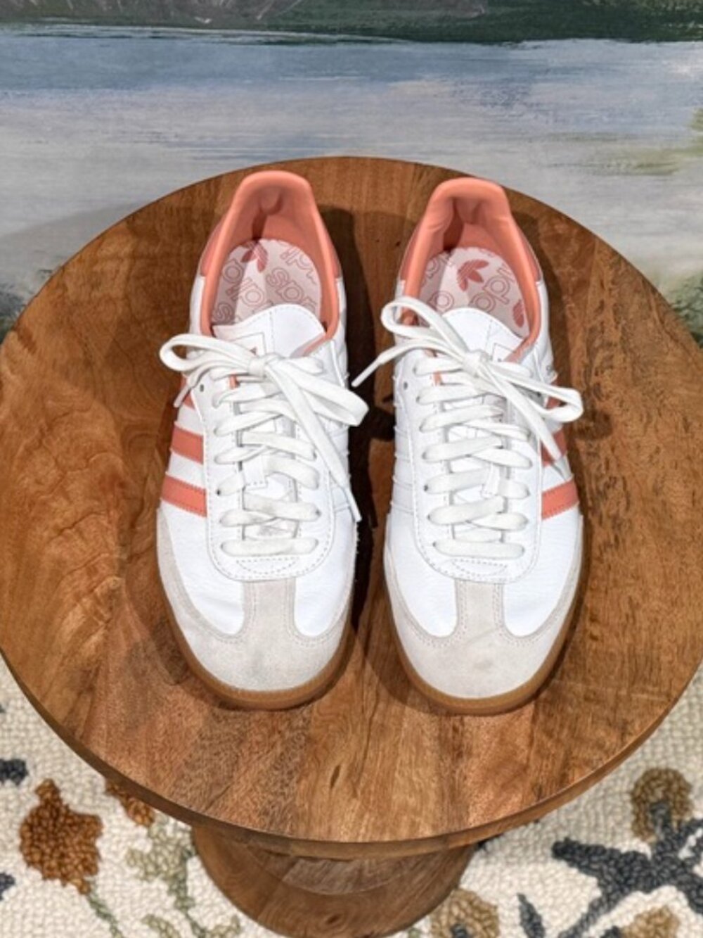 adias Samba OG White/Pink (Coral Pink) sneakers - Size 9 - Picture 4 of 5